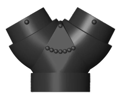 Y-rör 1x125 - 2x100