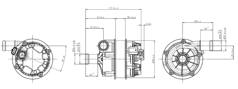 Vattenpump U 4850 24V EC-motor