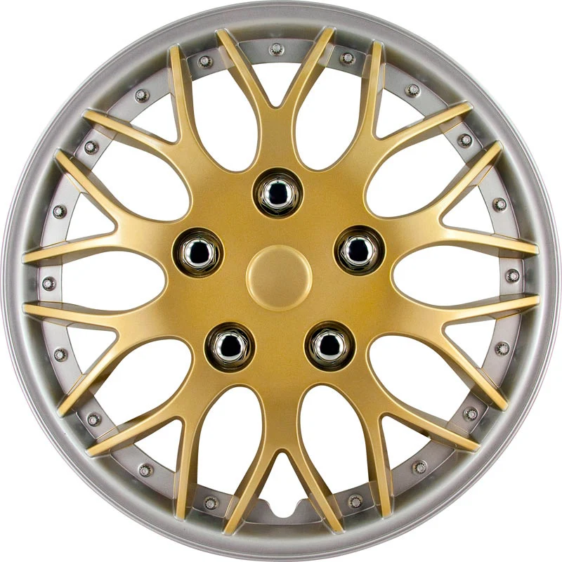 AutoStyle, Navkapslar, 4st, Missouri 14-tums guld/silverfälg