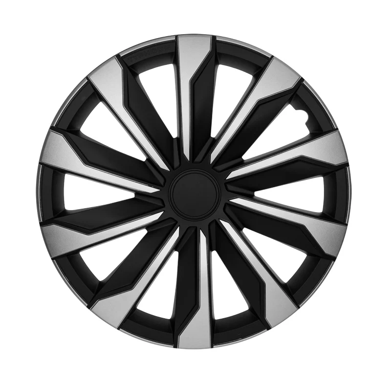 AutoStyle, Navkapslar, 4 st, Typhoon 15-tums silver/svart