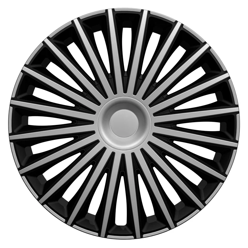 AutoStyle, Navkapslar, 4 st, Dakota 13-tums silver/svart