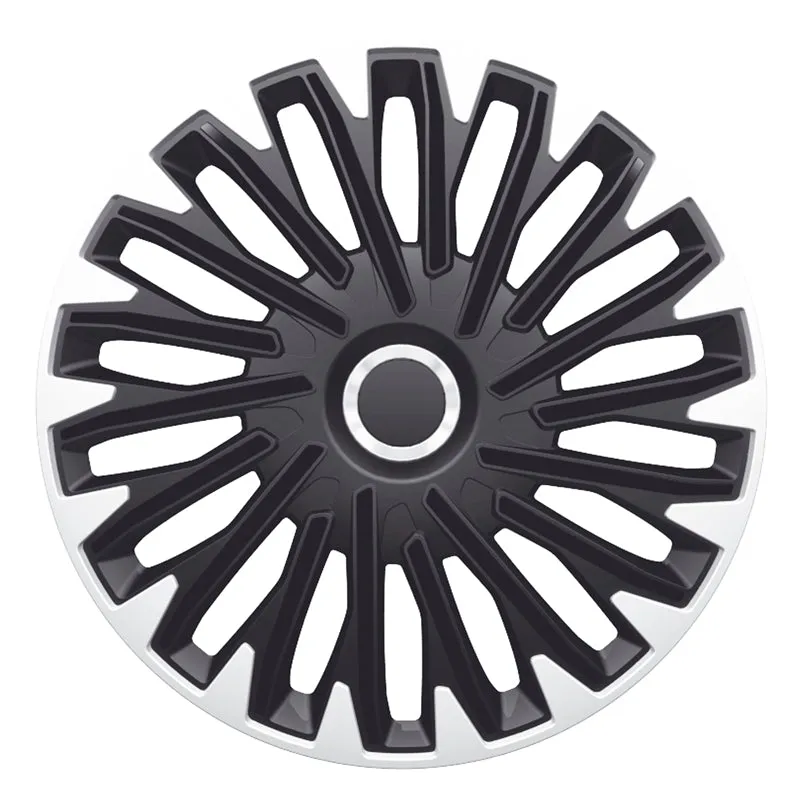 AutoStyle, Navkapslar, 4st, Quantum Pro 16-tums silver/svart + kromring