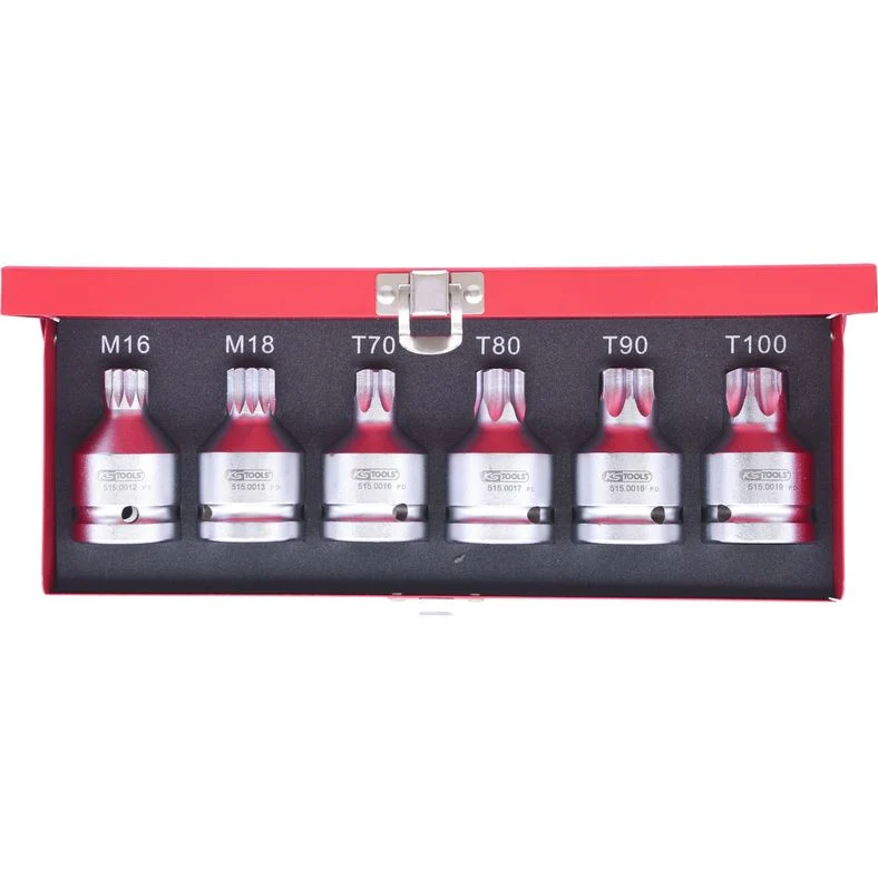 KS TOOLS 3/4" kraft-bit-hylssats TX 6-delars + flertand
