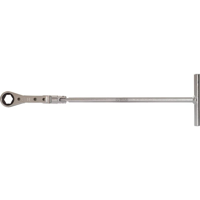 KS TOOLS Glödstift-T-handtag-ringspärr-lyftskallra, 14mm