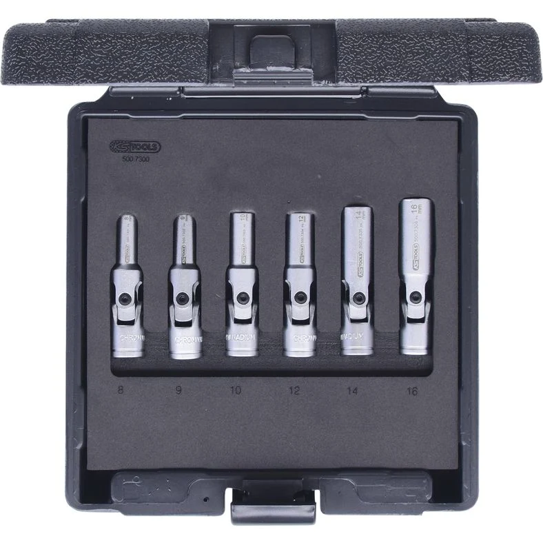 KS TOOLS 3/8” tändstifts-länkhylssats, kort, 6-delars