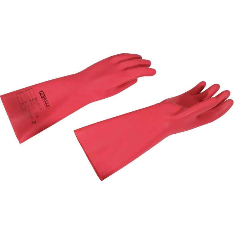 KS TOOLS Isolerad elektriker-skyddshandske naturlatex, storlek 10, röd