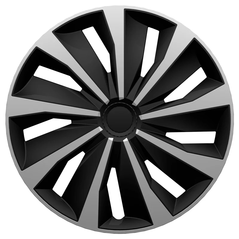 AutoStyle, Navkapslar, 4 st, Grip 15-tums silver/svart