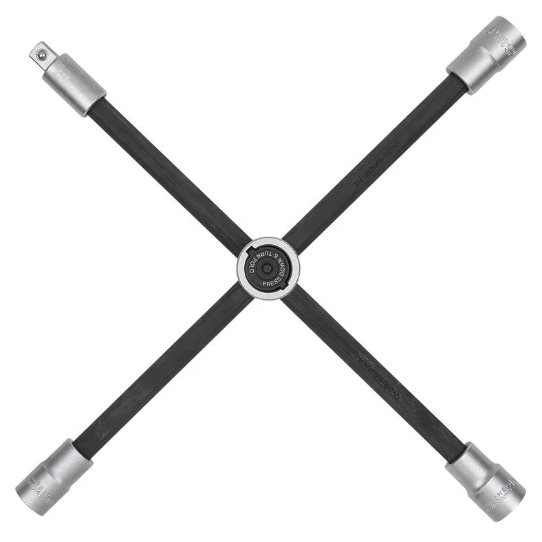KS TOOLS Hjul-fälgkors med glidled för personbil, 1/2" x 17 x 19x21mm
