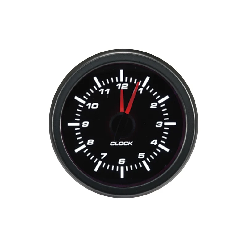 AutoStyle, 52 mm svart analog klocka med halogenbelysning