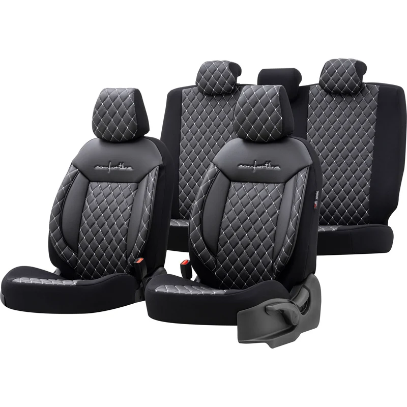 otoM, Universal Överdragsklädsel 'Comfortline VIP' - Svart/Grå - 11 delar - Sidoairbag kompatibel