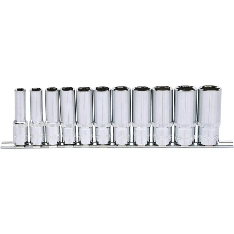 KS TOOLS 3/8" CHROMEplus sexkant-hylssats, lång 11-delars.8-19mm KS918.0611