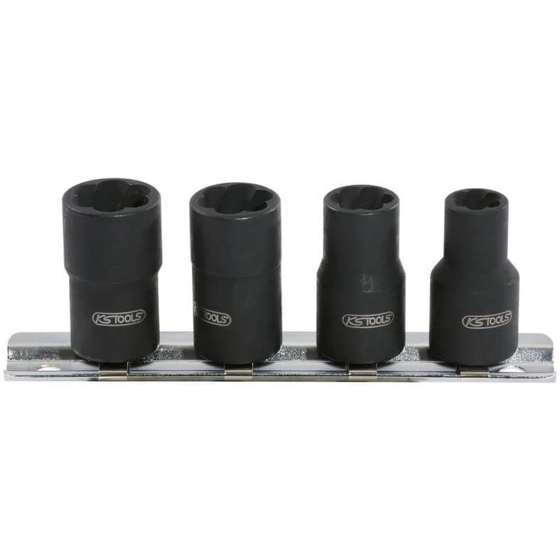 KS TOOLS Avdragar och gängverktyg 3/8" spiralprofil hylssats, 4-delars, 8-13mm KS913.3850