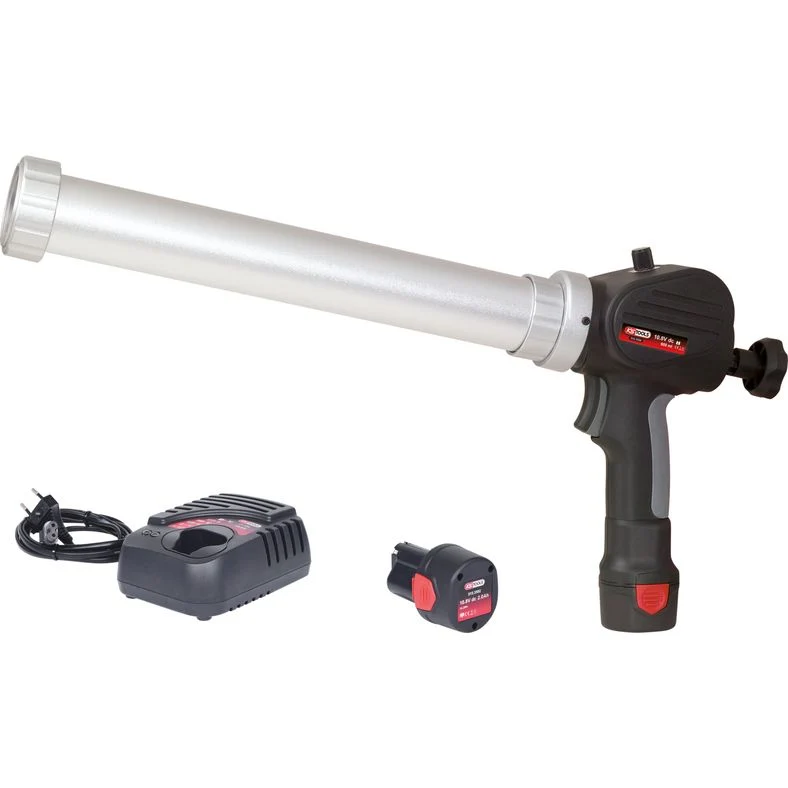 KS TOOLS Batteridriven limpistol patronpistol 600 ml med 2 batterier och 1 laddare