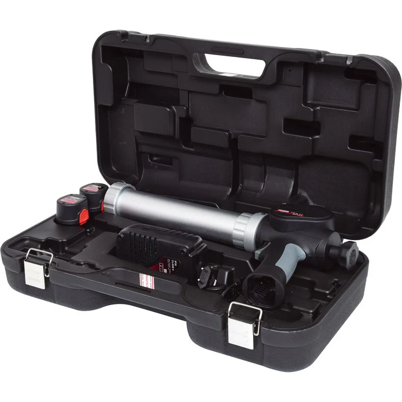 KS TOOLS Batteridriven limpistol patronpistol 400 ml med 2 batterier och 1 laddare