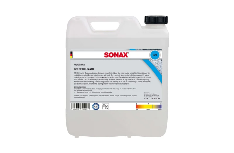 SONAX Car Interior Cleaner Koncentrat 10 L – För skonsam och effektiv rengöring av hela bilinredningen