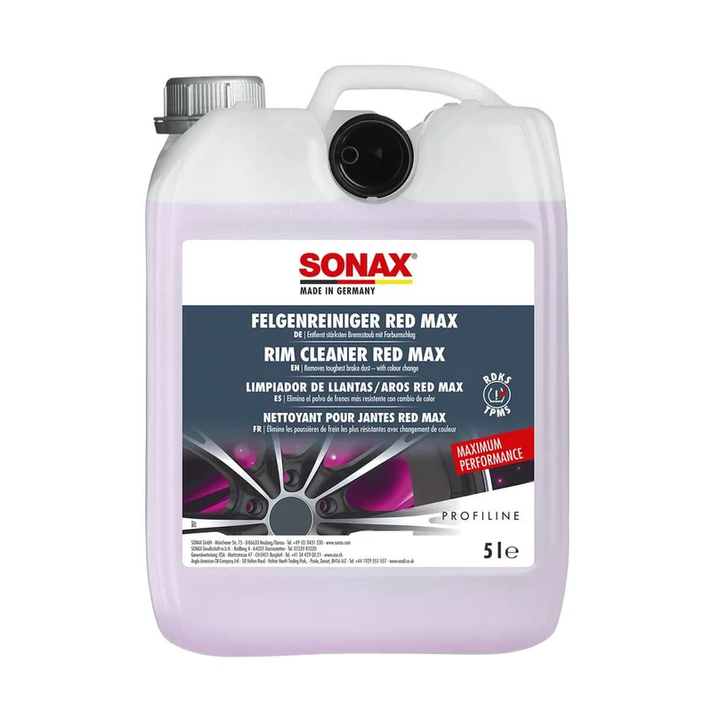 Sonax Profiline Rim Cleaner Red Max 5 liter – Professionell fälgrengöring med färgindikator