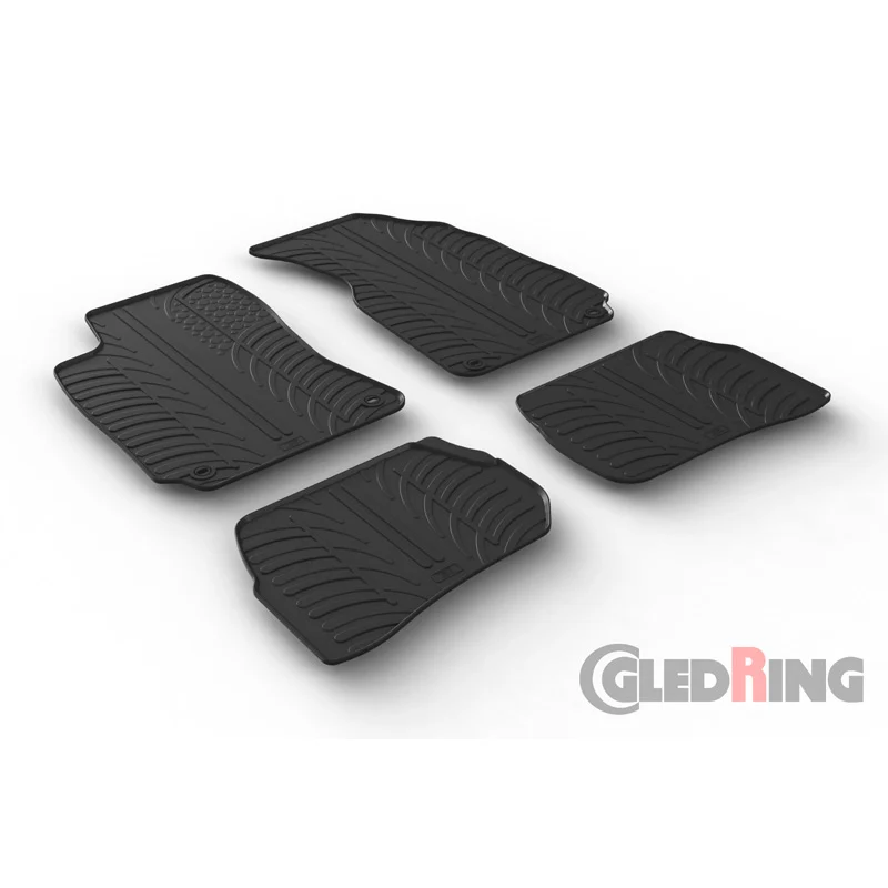 Gledring, Gummimattor, passar Volkswagen Passat 3B/3BG 1996-2004 (T-profil 4 delar + clips)