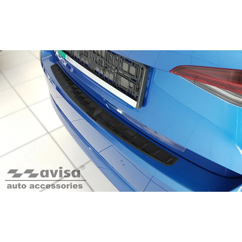 Avisa, Bakre stötfångarskydd, Svart, Rostfritt stål, passar Skoda Octavia IV Liftback 2020-2024 & FL 2024- 'Ribber'