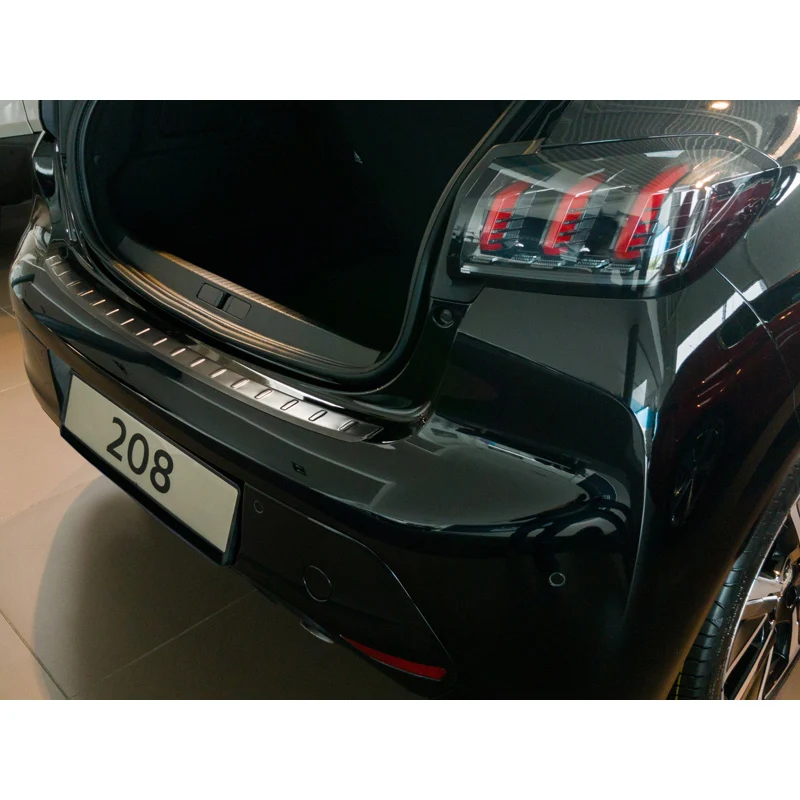 Avisa, Bakre stötfångarskydd, Svart, Rostfritt stål, passar Peugeot 208 II HB 5-dörrars 2019-2023 & FL 2023- 'Revben'