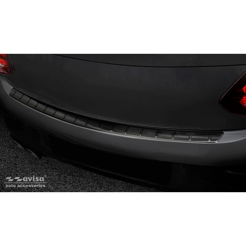 Avisa, Bakre stötfångarskydd, Svart, Rostfritt Stål, Passar Mercedes C-Klass C205 Coupe AMG 2015-2021 'Revben'