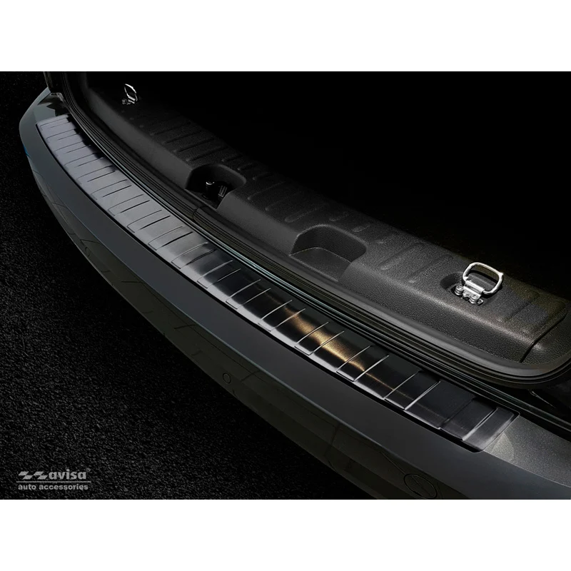 Avisa, Bakre stötfångarskydd, Svart, Rostfritt stål, passar Volkswagen Caddy 2004-2015 & FL 2015- 'Revben'