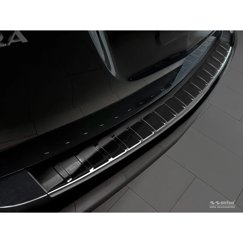 Avisa, Bakre stötfångarskydd, Svart, Rostfritt stål, passar Opel Zafira C Tourer 2012-2016 & Facelift 2016- 'Revben'