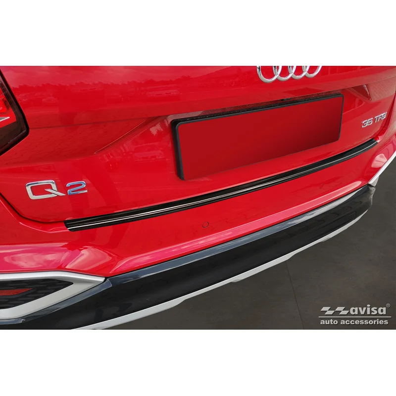 Avisa, Bakre stötfångarskydd, Svart, Rostfritt stål, passar Audi Q2 Facelift 2020-