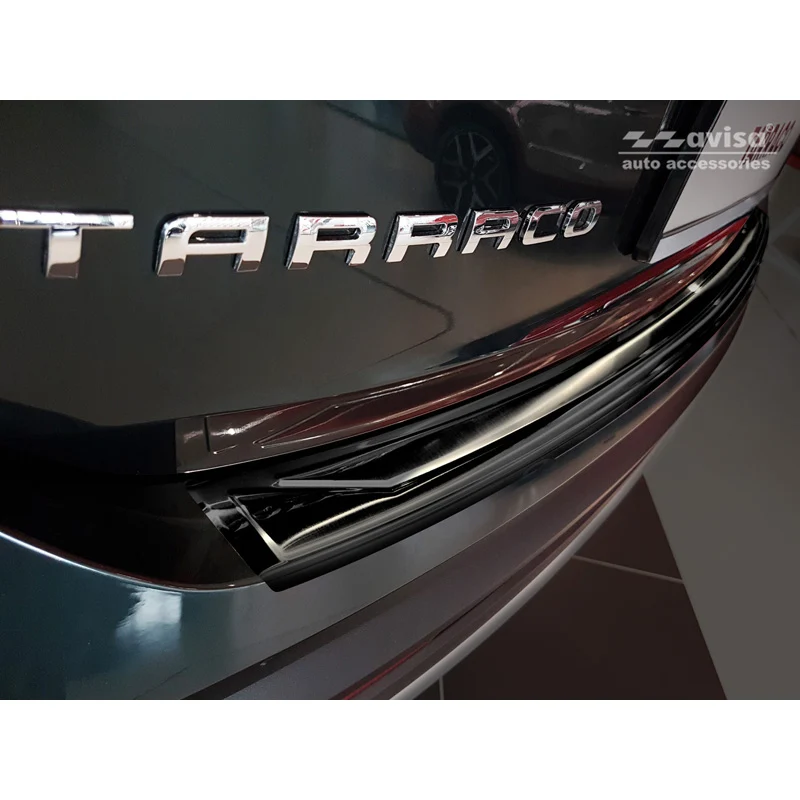 Avisa, Bakre stötfångarskydd, Svart, Rostfritt stål, passar Seat Tarraco 2019-