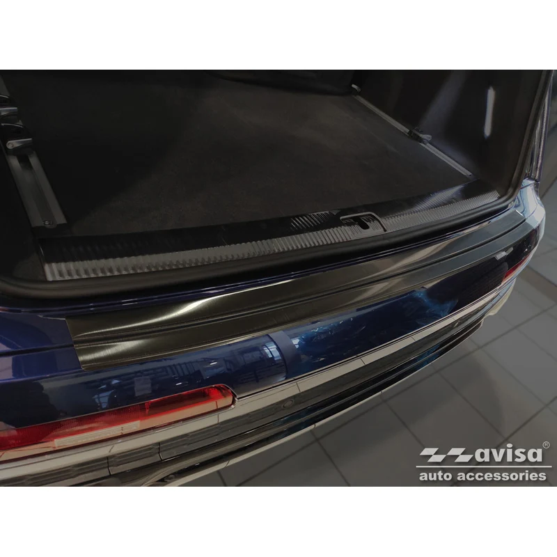 Avisa, Bakre stötfångarskydd, Svart, Rostfritt stål, passar Audi Q7 (4M) 2015-2019 & FL 2019- inkl. S-linje