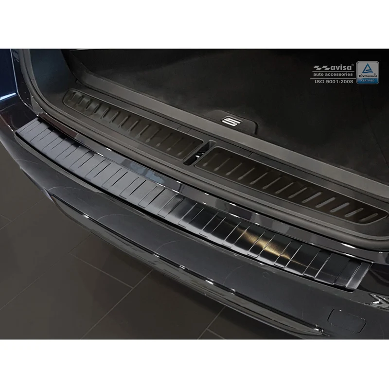 Avisa, Bakre stötfångarskydd, Svart, Rostfritt stål, passar BMW 5-serie G31 Touring 2017-2020 exkl. M-Sport "Revben"