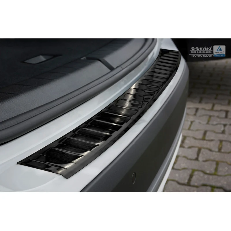 Avisa, Bakre stötfångarskydd, Svart, Rostfritt stål, passar BMW X1 (F48) 2015-2022 'Revben'
