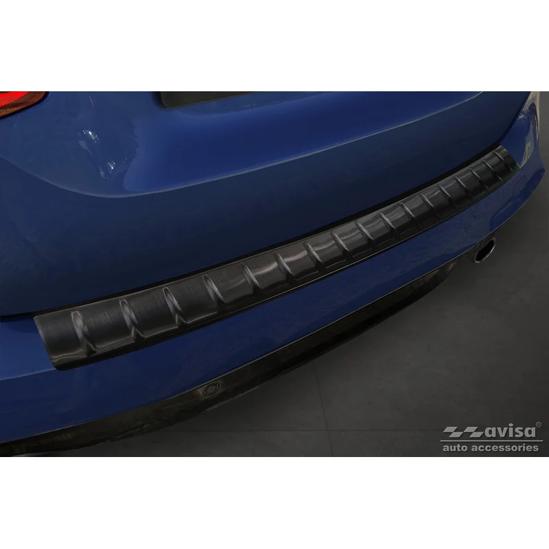 Avisa, Bakre stötfångarskydd, Svart, Rostfritt stål, passar BMW 2 Active Tourer F45 2013-2021 med M-Pakage 'Revben'