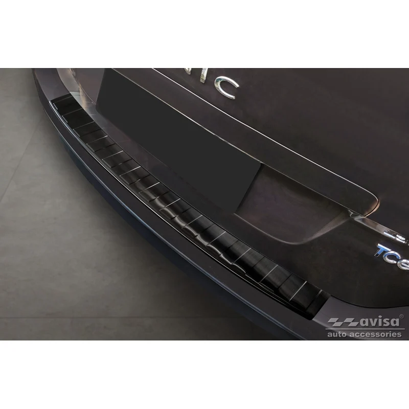 Avisa, Bakre stötfångarskydd, Svart, Rostfritt stål, passar Renault Grand Scenic 2009-2013 & FL 2013-2016 'Ribs'