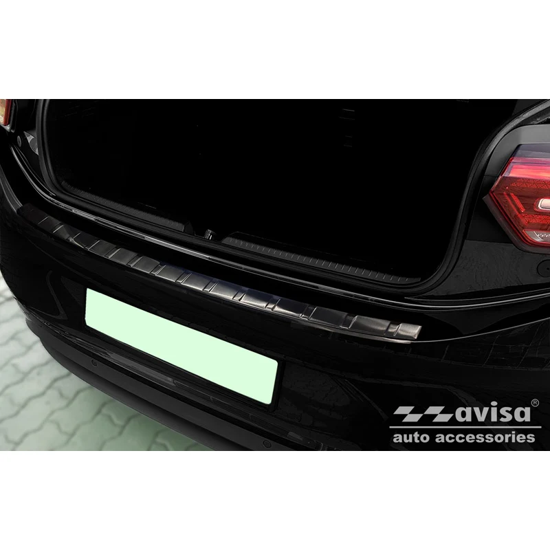 Avisa, Bakre stötfångarskydd, Svart, Rostfritt stål, passar Volkswagen ID.3 2020-2023 & FL 2023- 'Revben'