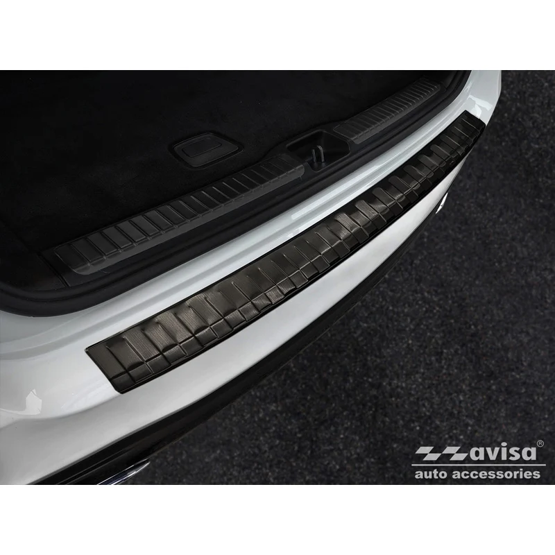 Avisa, Bakre stötfångarskydd, Svart, Rostfritt Stål, Passar Mercedes GLS (X167) 2019-2023 & FL 2023- 'Revben'