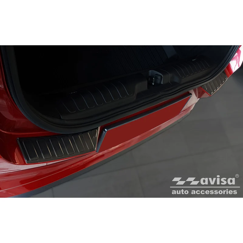 Avisa, Bakre stötfångarskydd, Svart, Rostfritt stål, passar Ford Puma 2019- 'Revben' (2-delad)