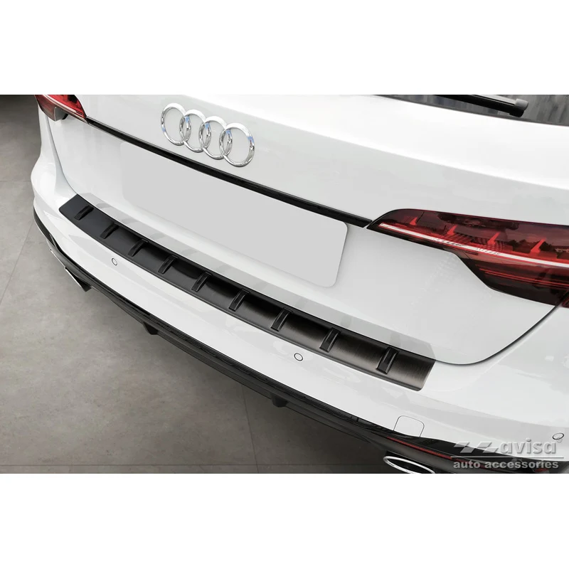 Avisa, Bakre stötfångarskydd, Svart, Rostfritt stål, passar Audi A4 Avant B9 (inkl. S-Line) 2015-2019 & Facelift 2019- 'STRONG EDITION'