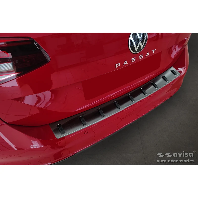 Avisa, Bakre stötfångarskydd, Svart, Rostfritt stål, passar Volkswagen Passat Variant 2014-2019 & Facelift 2019-2023 (inkl. R-Line/Alltrack) 'STRONG EDITION'
