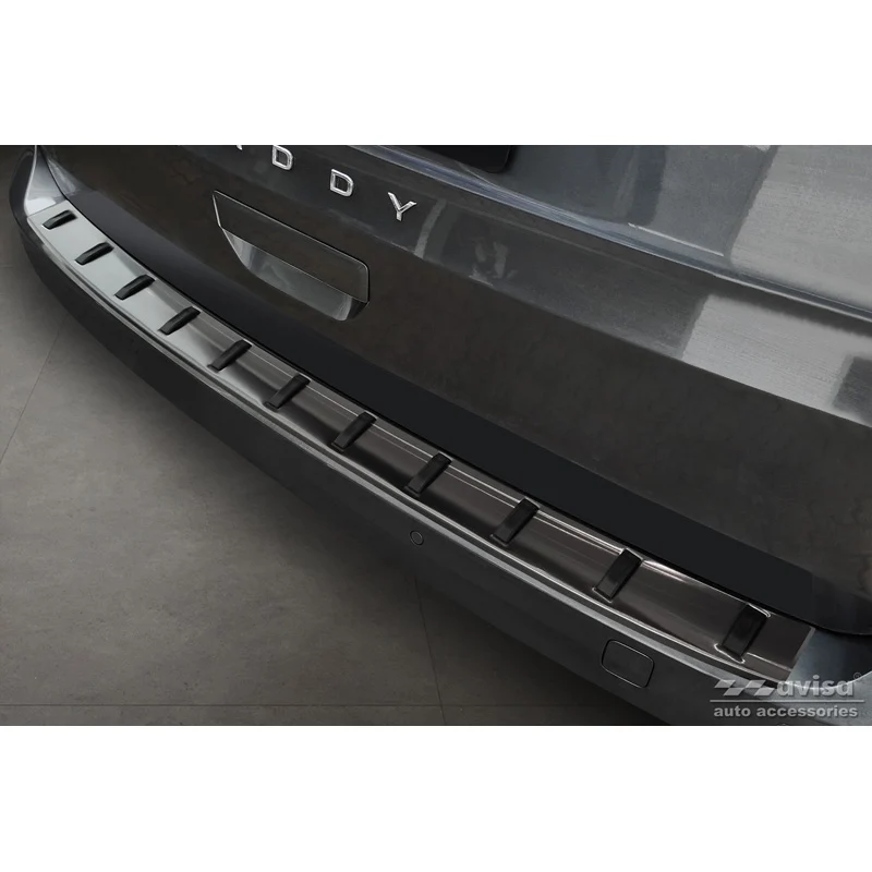 Avisa, Bakre stötfångarskydd, Svart, Rostfritt stål, passar Volkswagen Caddy V Cargo & Combi 2020- 'STRONG EDITION'