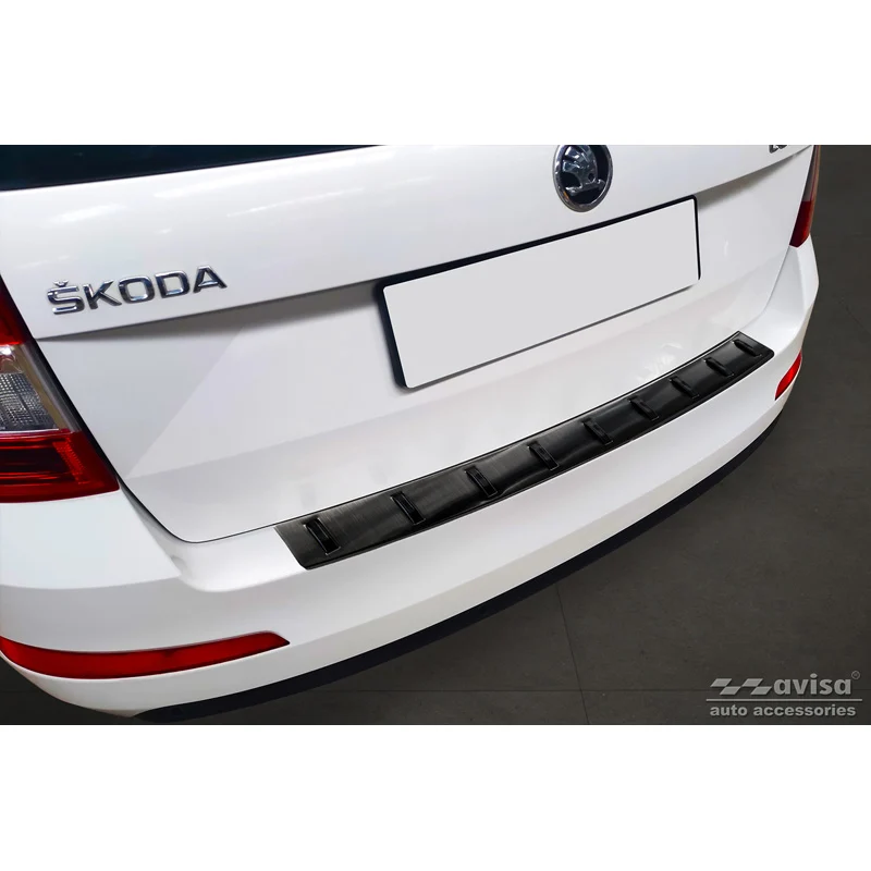 Avisa, Bakre stötfångarskydd, Svart, Rostfritt stål, passar Skoda Octavia III 2013-2017 'STRONG EDITION'