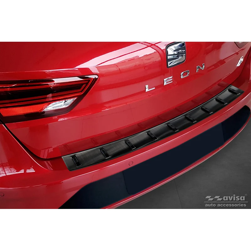 Avisa, Bakre stötfångarskydd, Svart, Rostfritt stål, passar Seat Leon ST (5F) 2013-2017 & Facelift 2017-2020 'STRONG EDITION'