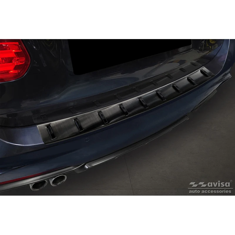 Avisa, Bakre stötfångarskydd, Svart, Rostfritt stål, passar BMW 3-serie (F31) Touring (inkl. M-pack) 2012-2015 & Facelift 2015-2019 'STRONG EDITION'