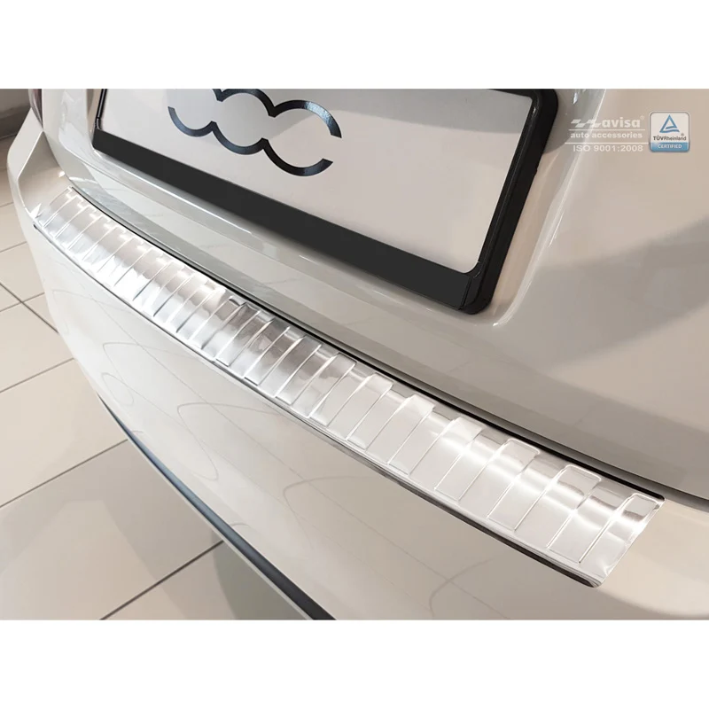 Avisa, Bakre stötfångarskydd, Rostfritt stål, passar Fiat & Abarth 500 2015- (inkl. Hybrid) 'Ribs'