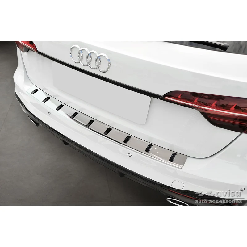 Avisa, Bakre stötfångarskydd, Rostfritt stål, passar Audi A4 Avant B9 (inkl. S-Line) 2015-2019 & Facelift 2019- - 'STRONG EDITION'