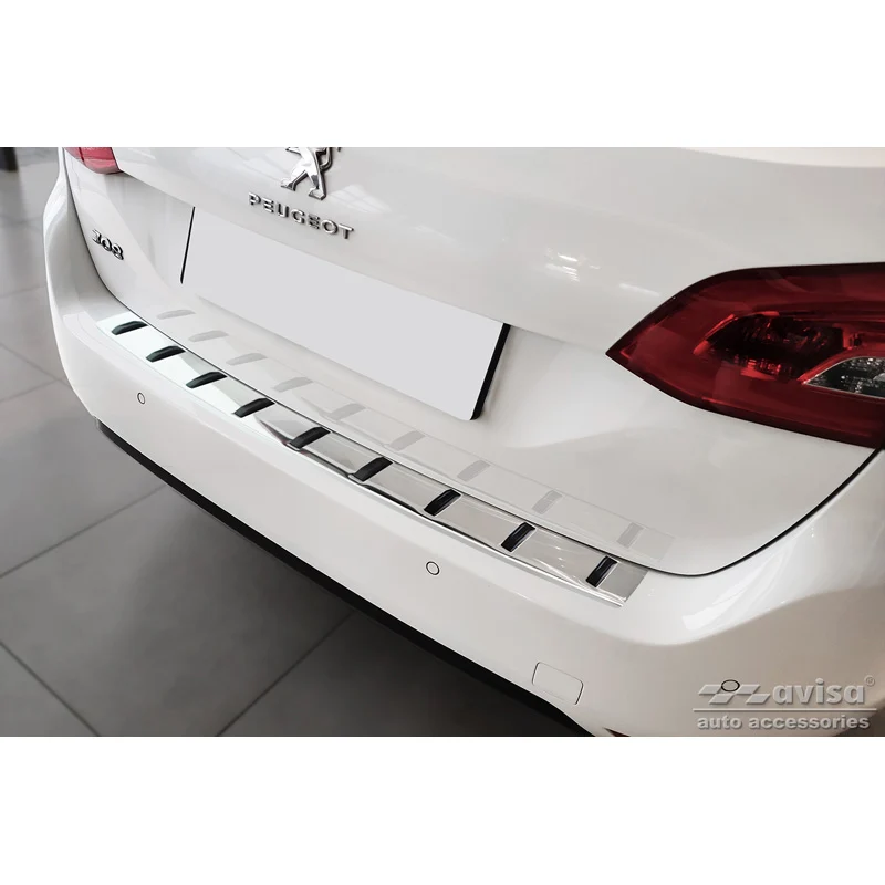 Avisa, Bakre stötfångarskydd, Rostfritt stål, passar Peugeot 308 SW II 2013-2017 & Facelift 2017-2021 'STRONG EDITION'