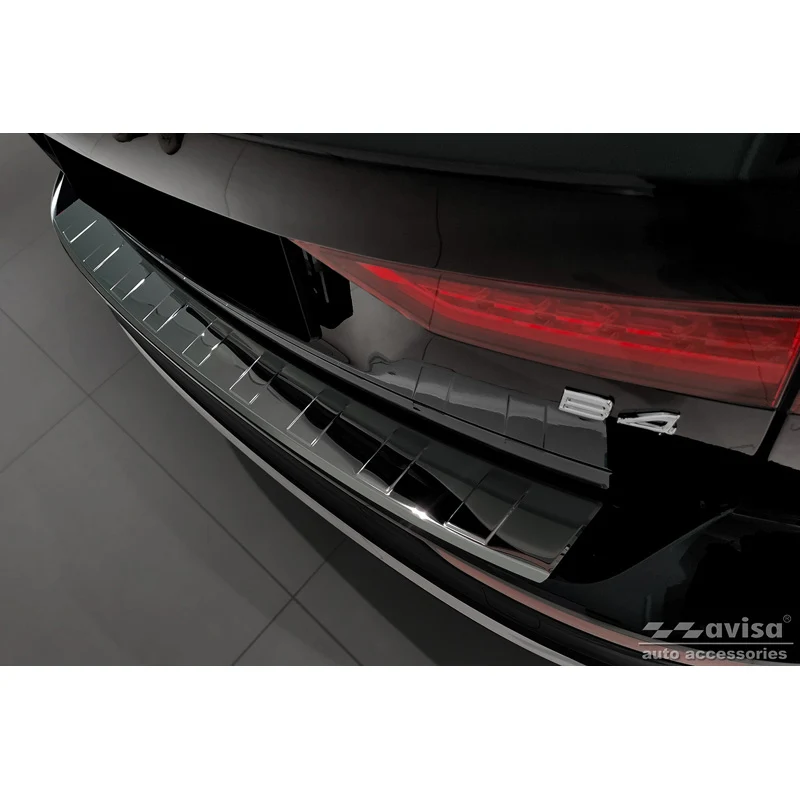 Avisa, Bakre stötfångarskydd, Glans Svart, Rostfritt stål, passar Volvo V60 II / V60 II Cross Country 2018- & V60 II Plug-In Hybrid / R-Design 2019- 'Ribs'