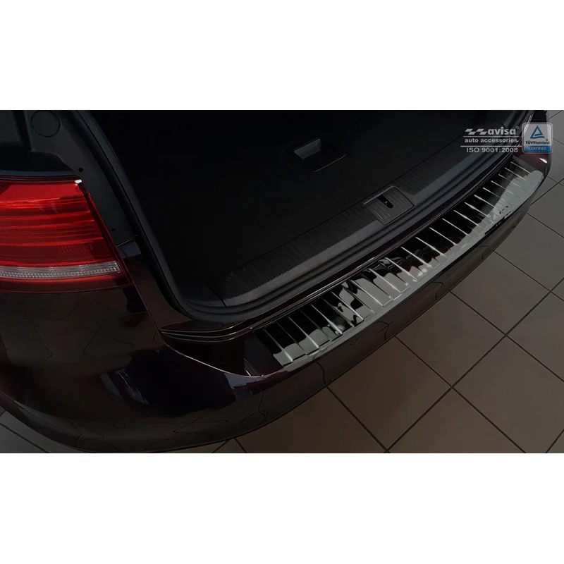 Avisa, Bakre stötfångarskydd, Blank Svart, Rostfritt stål, passar Volkswagen Passat 3G Variant 2014-2023 inkl. Alltrack 'Ribs'