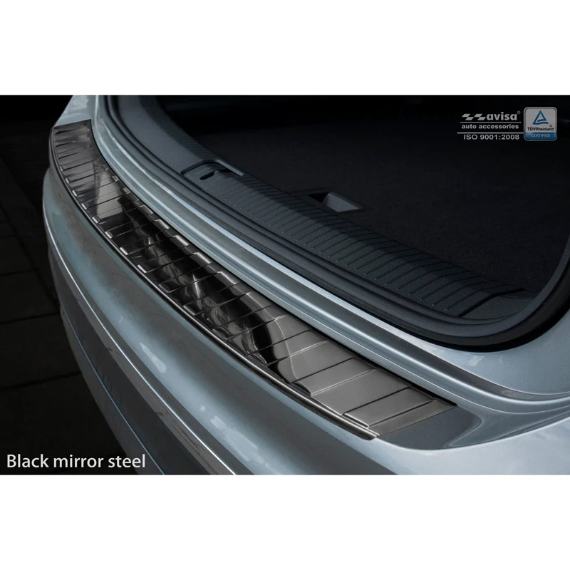 Avisa, Bakre stötfångarskydd, Glanssvart, Rostfritt stål, passar Volkswagen Tiguan II inkl. Allspace & R-Line 2016-2020 & FL 2020-2024 "Ribs"