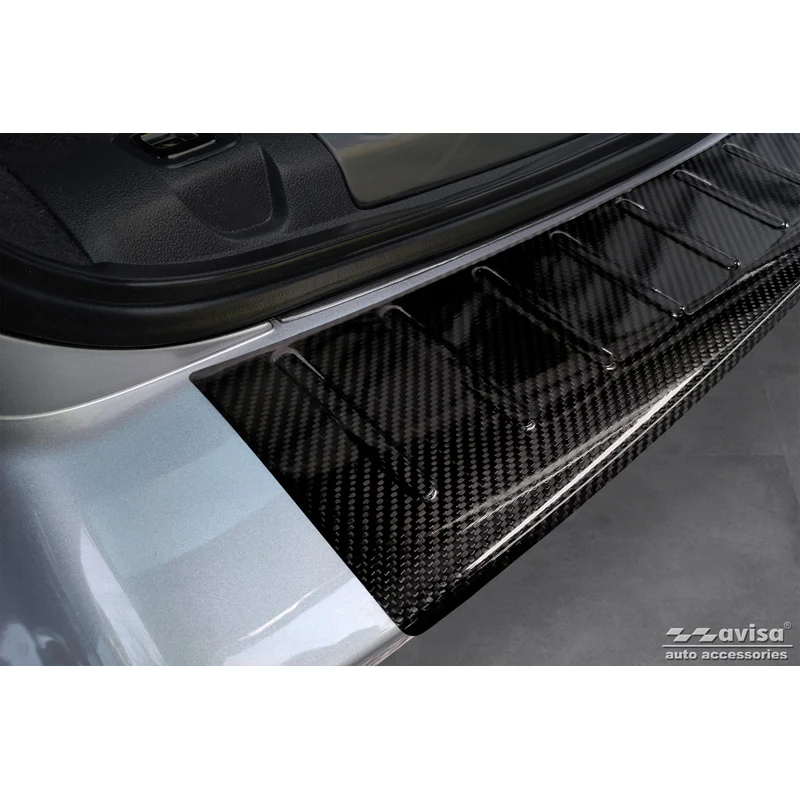 Avisa, Bakre stötfångarskydd, 3D äkta kolfiber, passar Peugeot 508 I SW 2011-2014 & Facelift 2014-2018 'Revben'