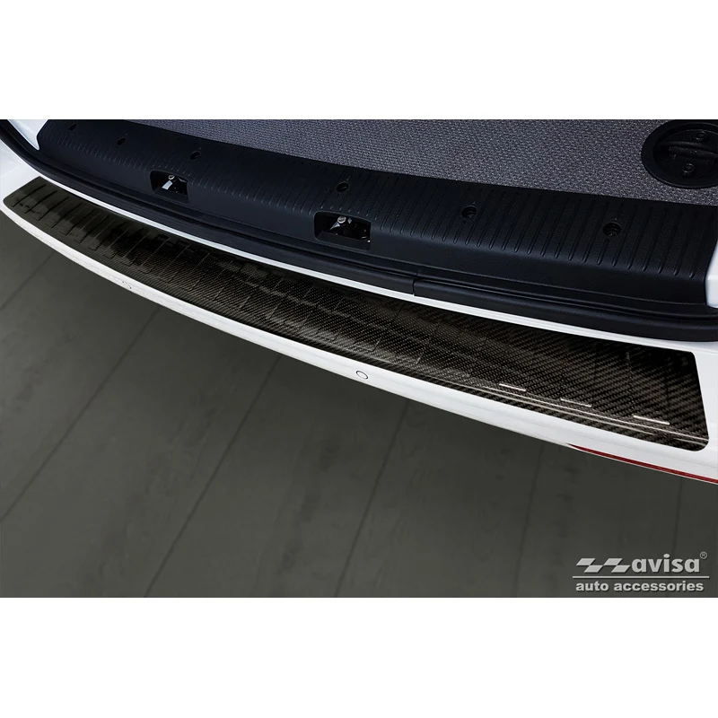 Avisa, Bakre stötfångarskydd, 3D äkta kolfiber, passar Volkswagen transporter T5 2003-2015 & T6 2015-2010 & T6.1 2020-2022 'Revben'
